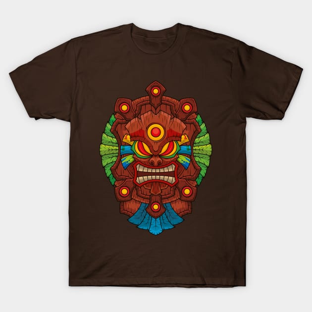 Tiki Mask Maui T-Shirt by BJManchester